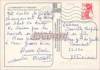 Manor da Cauvinière — Século XVLe — Edições Normandie LECONTE — Verso