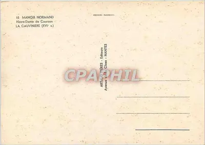 Manor Normando — Nossa Senhora de Courson — editor Artaud Frères, Nantes — Verso