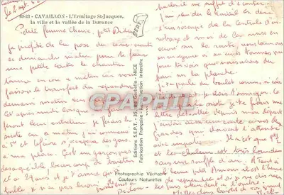 Cavaillon — O Ermitório de São Jacinto — Éditions Françaises — Verso