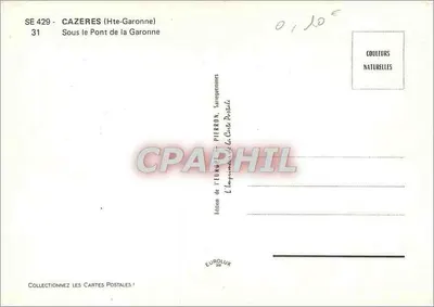Cazères (Hte-Garonne) — Sob o Ponte da Garonne — Edição Pierron — Verso