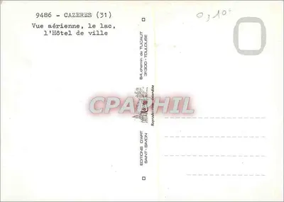 Cazères — Vista aérea, o lago, o Hotel de Ville — Éditions Dart-Simon — Verso