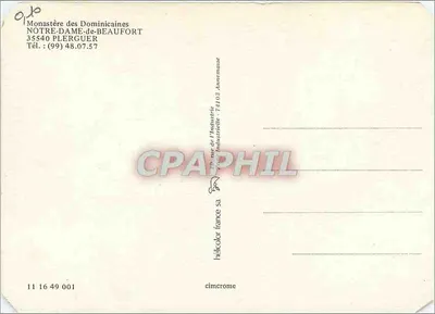 Kasteel van Plerguer — Klooster van de Dominicanen — uitgever Hélicolor France SA, n° 11 16 49 001 — Achterkant