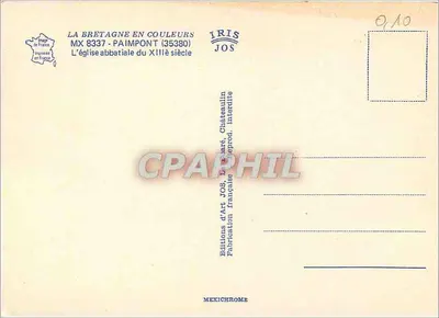 Kościół abbatii w Paimpont – XII wiek – Wydawnictwo Sztuki JOS, Paimpont — Rewers