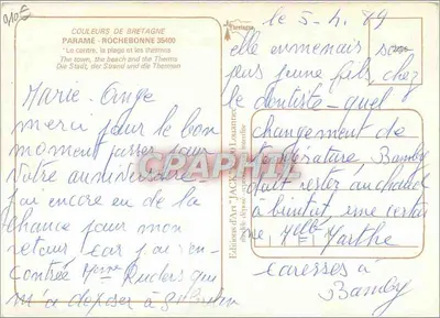 Paramé-Rochebonne — vista aérea e praias — Edições d'Art 'Jack' de Louannec — Verso
