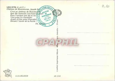 Castelo de Montmurian — fachada Leste — Combier Imprimeur — Verso
