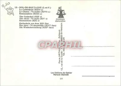 Dol-de-Bretagne — Kerk — Uitgever Les Éditions du Gabier, n°16 — Achterkant