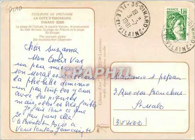 Dinard — La Côte d'Émeraude — Edizioni d'Arte Laurinne — Verso