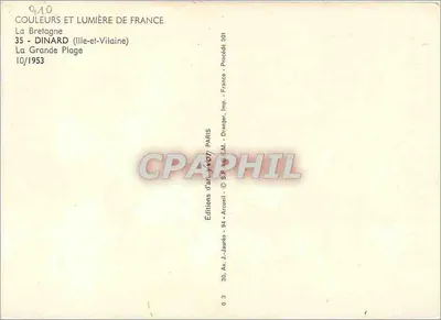 Dinard — La Grande Plage — Éditions d'Art Arcueil — Verso