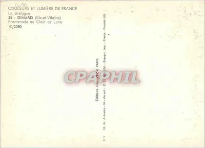 Dinard (Ille-et-Vilaine) — Passeio sob a Lua — Edições de Arte Yvon, Paris — Verso