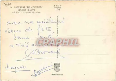 Dinard — Pôr do sol — Edições de Arte JOS — Verso