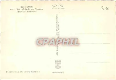 Castelo de Escalier d'Honneur — Combourg — Editor LUMICAP, n° 686 — Verso
