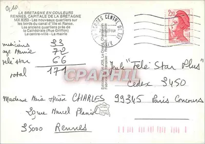 Rennes — Stolica Bretanii — Édition JOS — Rewers
