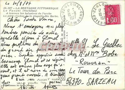 Le Faouët (Morbihan) — O pequeno campanário da capela Sainte-Barbe — Éditions R.C. Quimper — Verso