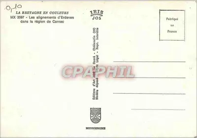 Os alinhamentos de Erdeven — região de Carnac — Éditions d'Art JOS — Verso