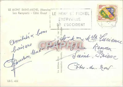 Monte Saint-Michel — Los Muros de Defensa - Lado Oeste — Les Éditions d'Art — Reverso