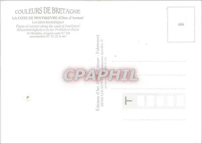 La Côte de Penthièvre — Siti turistici — Edizioni d'Arte d'Armorique, n° 686 — Verso