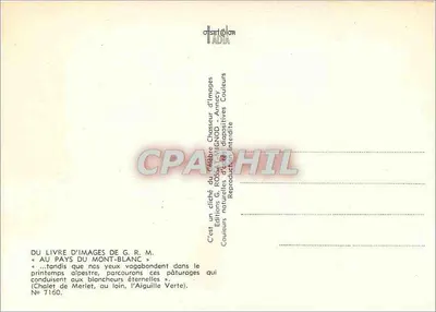 Chalet Merlet — Aiguille Verte — Wydawnictwo G. R. M. / Zbiorca Obrazów — Rewers