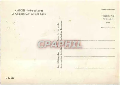 Amboise (Indre-et-Loire) — Zamek (XVe w.) i Loara — Wydawnictwo Sztuki, Paryż — Rewers