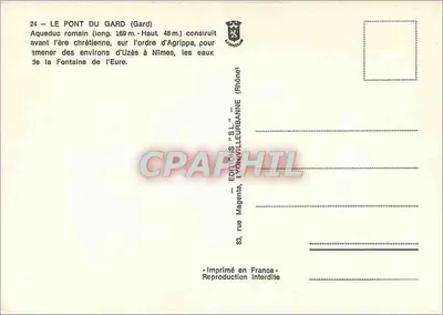 O Pont du Gard — Aqueduto romano — Éditions Lyonvilleurbanne — Verso