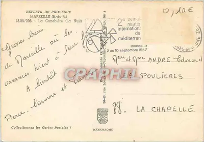 Widok nocny ulicy Canebière w Marsylu — wydawca Mexichrome, n° 13.55/208 — Rewers