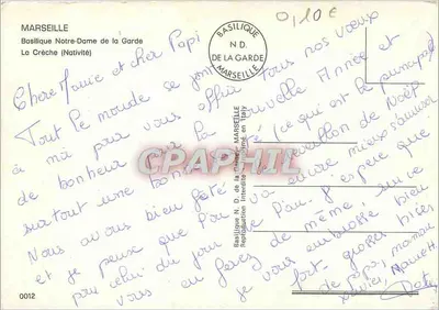 Creche della Basilica di Notre-Dame de la Garde — Marsiglia — editore Interdite, n°0012 — Verso