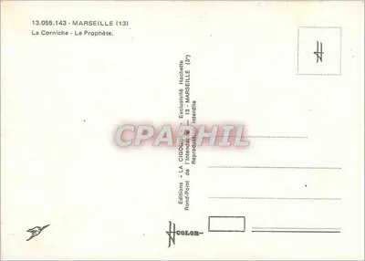La Corniche - Prorok — Marsylija (13) — Wydawnictwo LA CIGOGNE — Rewers