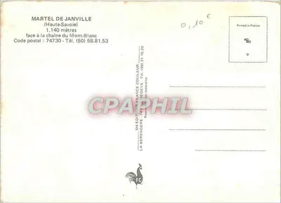 Martel de Janville — frente à cadeia do Mont-Blanc — editor La Berengere, série 54 — Verso