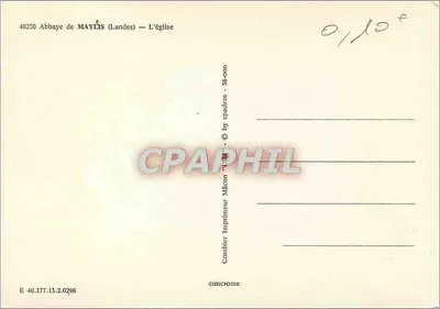Abadia de Maylès (Landes) — A igreja — Impressor Combier — Verso