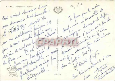 Vittel (Vosges) — Park jednodniowy — Wydawca Combier Imprimeur Marchant — Rewers