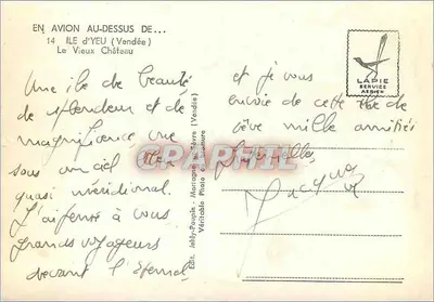 Ilha de Yeu — O Velho Castelo — Edit. Jehly-Poupin - Mortain (Sèvre Vendée) — Verso
