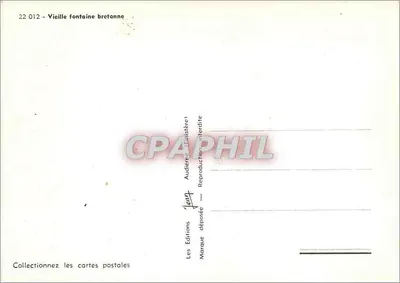 Fontanna bretońska — Stara fontanna bretońska — Les Éditions Audierne — Rewers