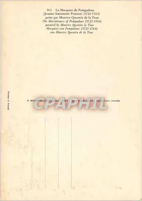 La Marquise de Pompadour — portrait par Maurice Quentin de la Tour — H. Benoît-Gellun, éditeur, n° 163 — Verso