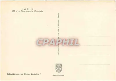 Parijs — De Conciergerie verlicht — Edities MEXICHROME, nr. 387 — Achterkant
