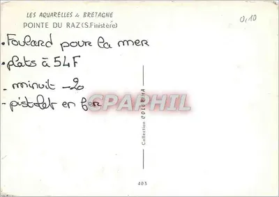 Pointe du Raz — Bretagna — J. Suain — Verso