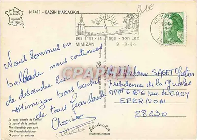 Bassin d'Arcachon — widok panoramiczny i aktywności — Wydawca Elcée, nr 7411 — Rewers