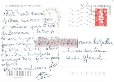 Bassin d'Arcachon — widok panoramiczny z piaszczystymi wybrzeżami i łódkami — Foto Le Lann — Rewers