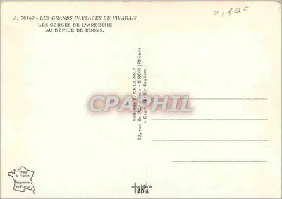 Les Gorges de l'Ardeche — Au Défile de Ruoms — Éditions T. Cellard — Verso
