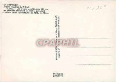 Arles — Amphitéatro romano — Editora Estel, n° 10.033-2 — Verso