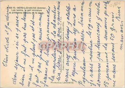 Mers-les-Bains — widok plaży, skał i budynków — Wydawca ESTEL & Cie, n° 0103 — Rewers