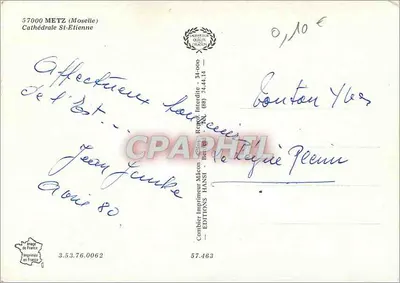Sint-Etiennekerk — Metz — Uitgever Comblot Imprimeur-Mâcon — Achterkant