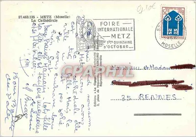 Metz — Katedra — Wydawnictwo 'La Cigogne' nr 57.463.135 — Rewers