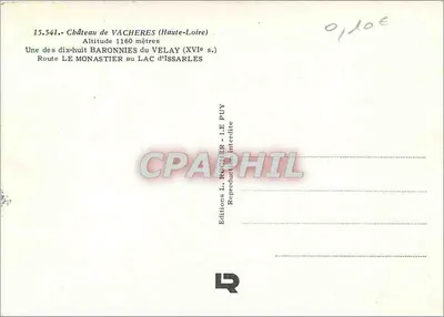 Zamek Vachères — Haute-Loire — Wydawnictwo L. Puy — Rewers