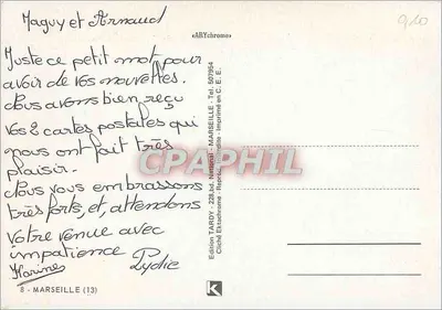 Nossa Senhora da Guarda — Marselha — Edição TARDY — Verso