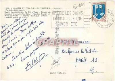 Widok turystyczny Vallespir — Przełęcz Ares, Amélie-les-Bains, Prats-de-Mollo, Arles-sur-Tech, Céret — Rewers