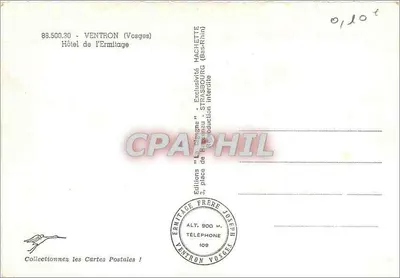 Hotel de l'Ermitage — Ventron (Vosges) — Edições Frère — Verso
