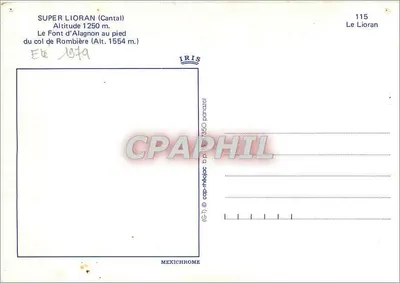 Super Lioran (Cantal) — Altitude 1250 m. — IRIS — Verso