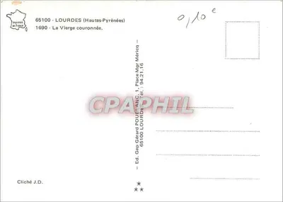 Lourdes — La Vergine incoronata — Ed. Gep Gérard POULANC, Lourdes — Verso