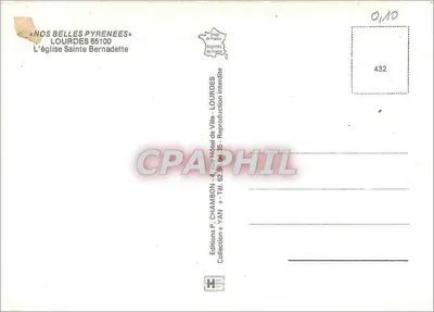 Lourdes — Iglesia de Santa Bernadette — Ediciones P. CHAMBON — Reverso
