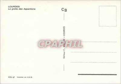 Lourdes — A gruta das Aparições — Editor C. Barrère — Verso