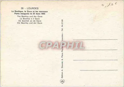 Lourdes — Basílica e o Gave — Editor Edluc — Verso